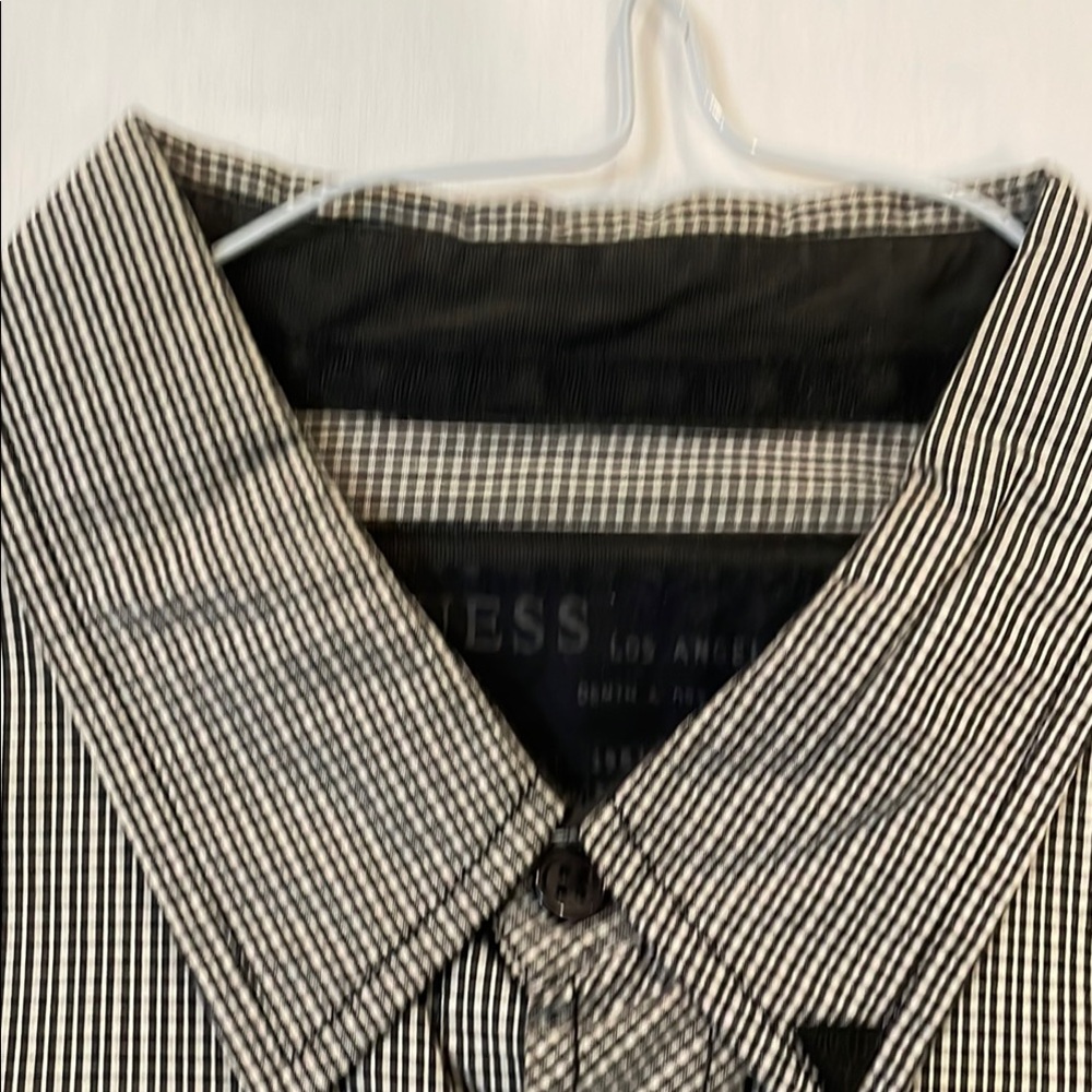 Guess Black and White Casual Button Down Shirt